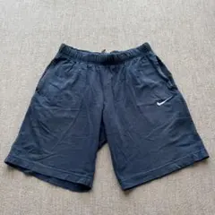 NIKE ナイキ M スウェットハーフパンツ 濃紺 スウッシュロゴ 古着