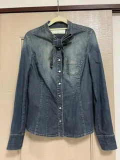 ELISABETTA FRANCHI ボウタイ デニム シャツのサムネイル