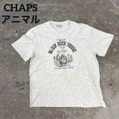 CHAPS アニマルプリント Tシャツ XL ヘザーグレー 鹿 パブグラフィックのサムネイル