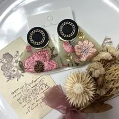 2way インド刺繍リボンピアス⑨