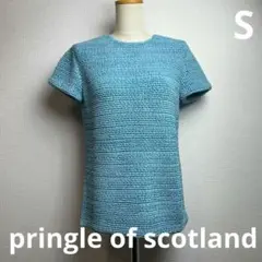 pringle of scotland シルク100% ブルー ニット Sのサムネイル