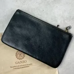美品 付属品 GANZO ミネルバナチュラル レザー ラウンドジップ 長財布