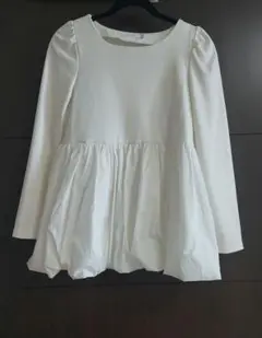 バルーン ペプラムトップス M　ホワイト