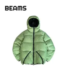 【美品】BEAMS ビームス 00s~ 中綿入り フーデッドジャケット LGRN