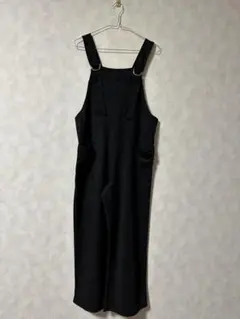 黒 サロペット 2ポケット 調整可能ストラップ