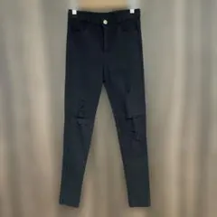 ダメージ スキニーパンツ ブラック Mサイズ