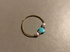 【美品】リング　指輪　ターコイズ　フリーサイズ