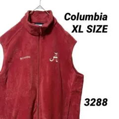 【Columbia】 コロンビア フリースベスト アラバマ大学 刺繍ロゴ 赤