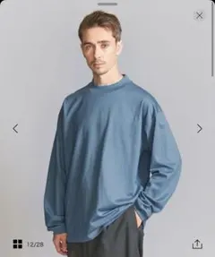 BEAUTY&YOUTH コットン モック ネック カットソー