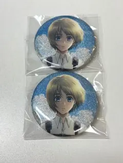 進撃の巨人　ラメキラ缶バッジ　海　アルミン