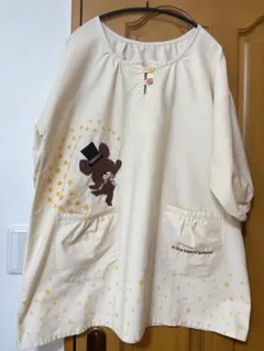 エプロン　くまのがっこう　保育士　七分袖