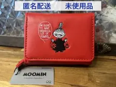 ムーミン 三つ折りミニ財布 リトルミイ　刺繍　レッド　レディース