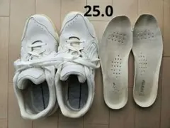 アサヒ ホワイト スニーカー 通学 外ズック　２５cm