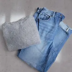 今だけここまで値下げ‼️GUグレーシャギーニット　もこもこニット