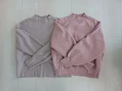 ニット　2点セット　ブラウン　ピンク　M-L