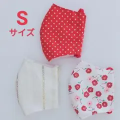 布マスク Sサイズ　3枚組　ハンドメイド　立体マスク　子供マスク　小学生 S10