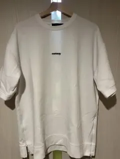 ホワイト 半袖Tシャツ サイドジップ付き
