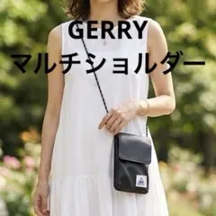 【GERRY】スマホポーチ スマホショルダー ミニショルダーバッグ 黒 レザー調