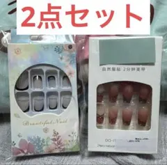 ネイルチップ 2点セット ナチュラルカラー