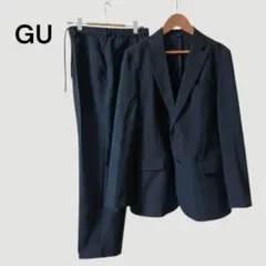 【美品】GU スーツ セットアップ 洗える L＆Ｍブラック ウエストゴム 軽量
