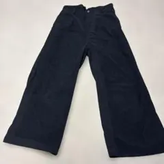 美品・大きいサイズ・コーデュロイ ワイドパンツ ブラック　LL