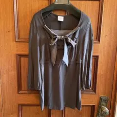 PAOLA FRANI 7分袖 リボン カットソー グレーのサムネイル