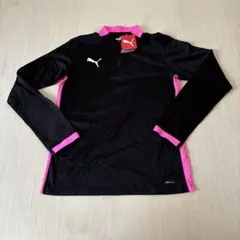 【新品・タグ付き】PUMA ハーフジップ ジャージ ブラック ピンク L