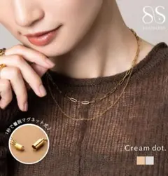 Cream dot ステンレス製ゴールド2連ネックレスのサムネイル