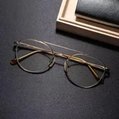 【美品】金子眼鏡 メガネ ゴールド 金子眼鏡 KV-132 メガネ ゴールド チタンフレーム ITEIAC3FLMSR