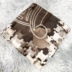 CELINE セリーヌ　ハンカチ　スカーフ　ブラウン