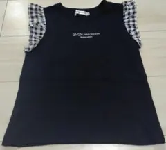 BeBe ギンガムチェックフリルTシャツ 130cm