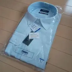 ビジネスシャツ　PERSON'S　L.86　水色　ノンアイロンマックス