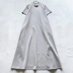 エブール】フレンチスリーブ ロングワンピース 38 マキシ丈 コットン