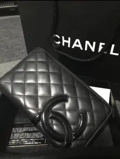 CHANEL 財布　カンボンライン　シャネル長財布　ブラック