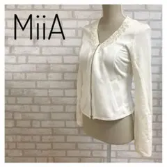 MIIA ミーア レディース ノーカラー ジャケット アイボリー M