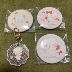 サンリオ レザー風缶バッジ sweet cakes ポップアップ set