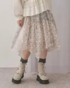 【新品】merry jenny flowerイレギュラーヘムミディアムスカートのサムネイル