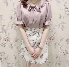 [ evelyn ] 花柄台形スカート