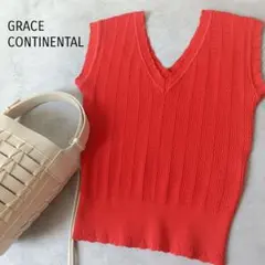 美品 グレースコンチネンタル Vネック ノースリーブ ニットトップス ベスト