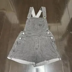 Lovetoxic グレー デニム サロペット ショートパンツ140cm