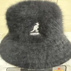 【KANGOL】 ブラック　ファー　バケットハット　アンゴラ　L 美品　冬