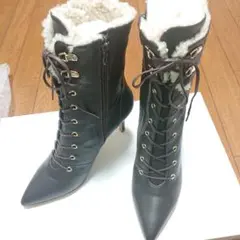 未使用美品！DIANA　レースアップ　ブーツ　23.5cm ダークブラウン