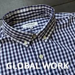 最終価格 GLOBAL WORK ギンガムチェック 半袖シャツ M