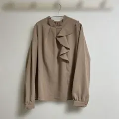 DHOLIC ベージュ フリル長袖ブラウス