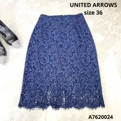 UNITED ARROWSユナイテッドアローズ総レース膝丈スカートsize36のサムネイル