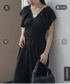 Kastane シャーリングイージーオールインワン　ブラック　M
