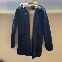 ネイビー フリース裏地 モッズコート