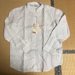 新品　無印良品　レギュラーカラー　ストライプ長袖シャツ