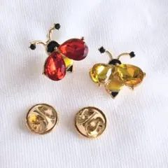 ■アンティーク風 ミツバチのピンバッジ 2個セット