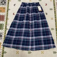 ROBSON ネイビー系チェック フレアスカート